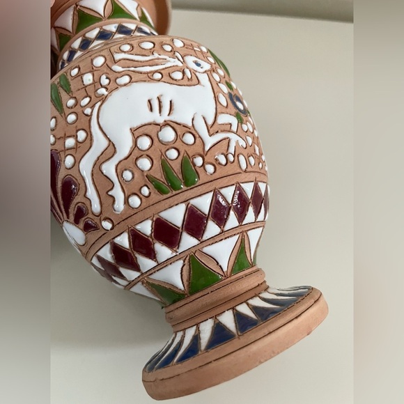 Handcrafted Greek Mythology Multicolor Pottery Home Decor Vase - Picture 11 of 13